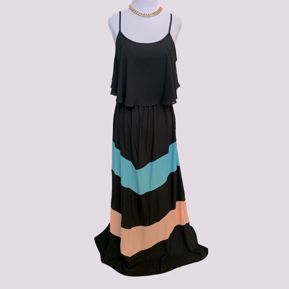 Gibson Latimer Tiered Color Block Maxi Dress - image 4